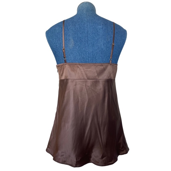 Vintage 95% Silk Brown Tank Top - Picture 3 of 3